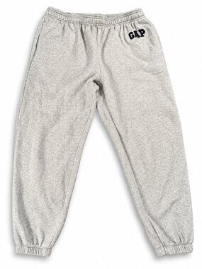 GAP Arch Logo Fleece Jogger Sweatpants L Gray